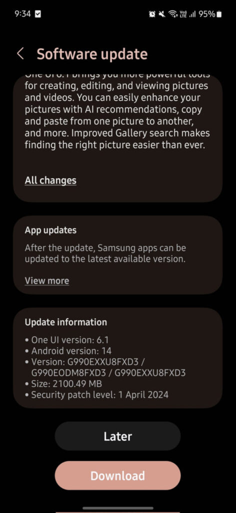 Samsung Galaxy S21 FE One UI 6.1 India