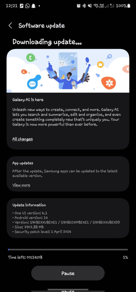 Samsung Galaxy S22 One UI 6.1 update Middle East