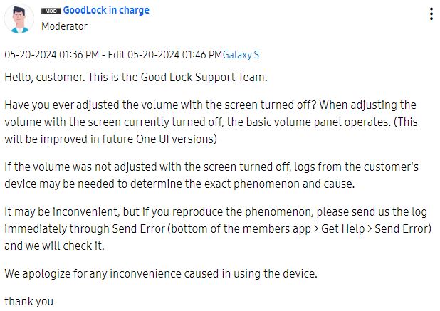 Samsung One UI 6.1 Volume Panel issue