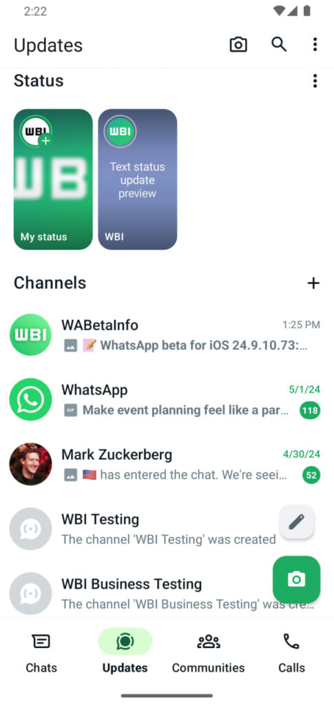 WhatsApp Revamped Status Updates