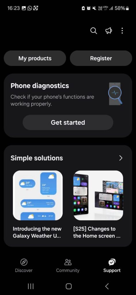 Samsung Members Support Features