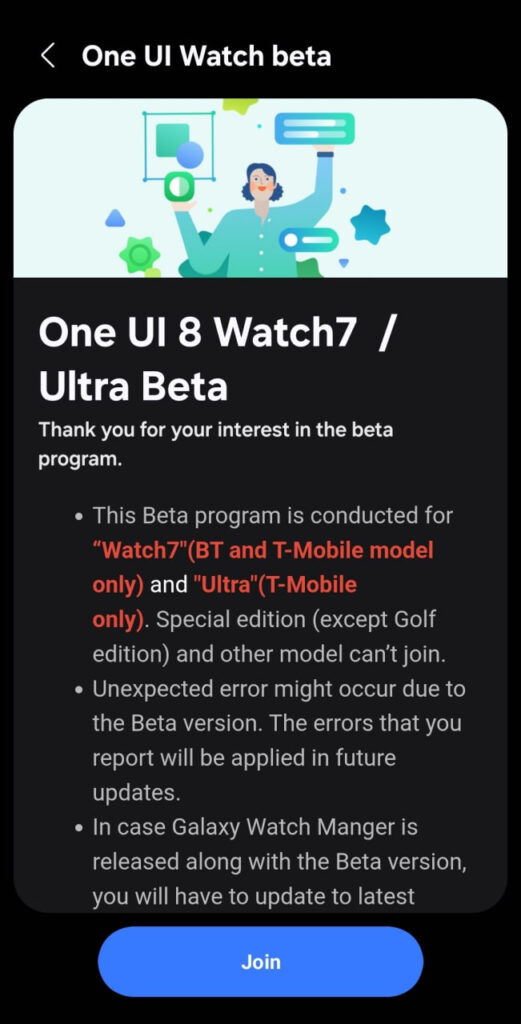 Samsung One UI 8 Watch Beta US