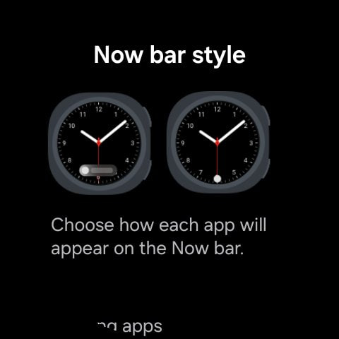 One UI 8 Watch Now bar