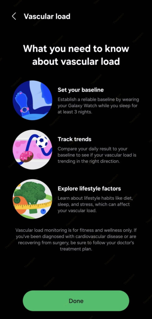 Samsung Health Vascular Load