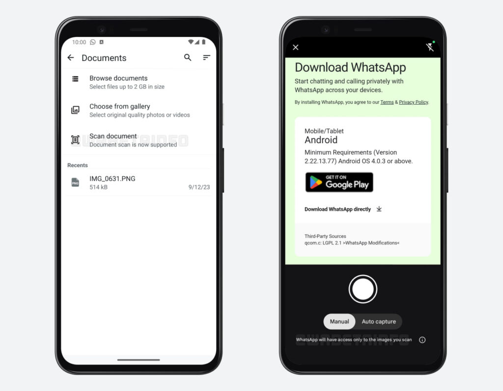 WhatsApp Scan documents