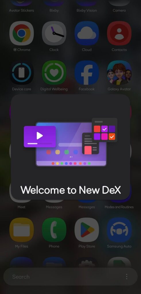 Samsung Auto Dex Interface