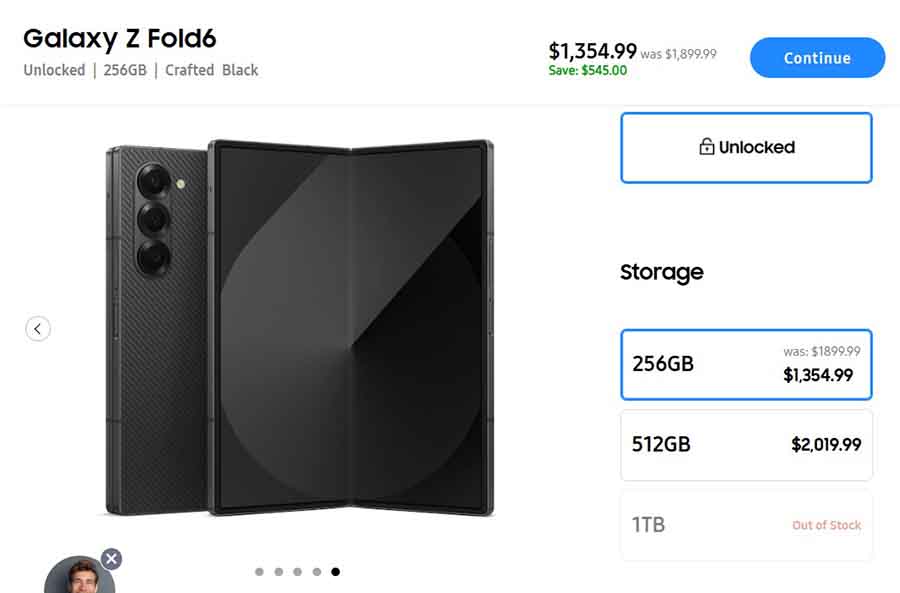 Samsung Galaxy Z Fold 6 shop deal