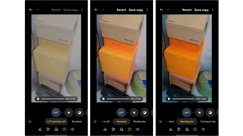 Samsung Camera LUT Styles