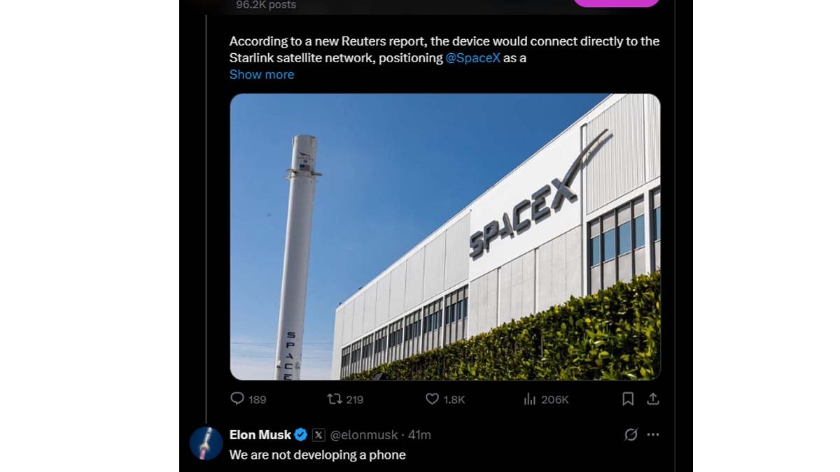 SpaceX phone Elon musk