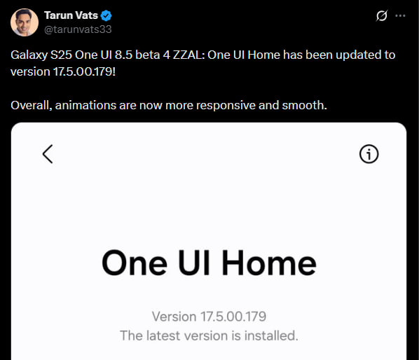 One UI 8.5 Beta 4 Home Launcher
