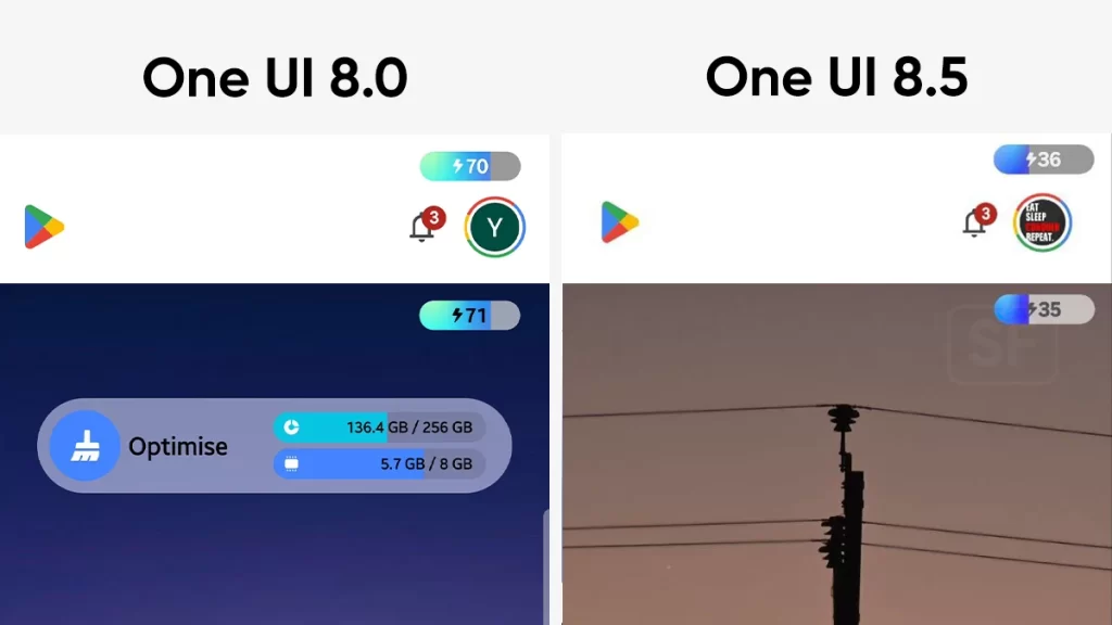 One UI 8.0 vs One UI 8.5 Charging Animation