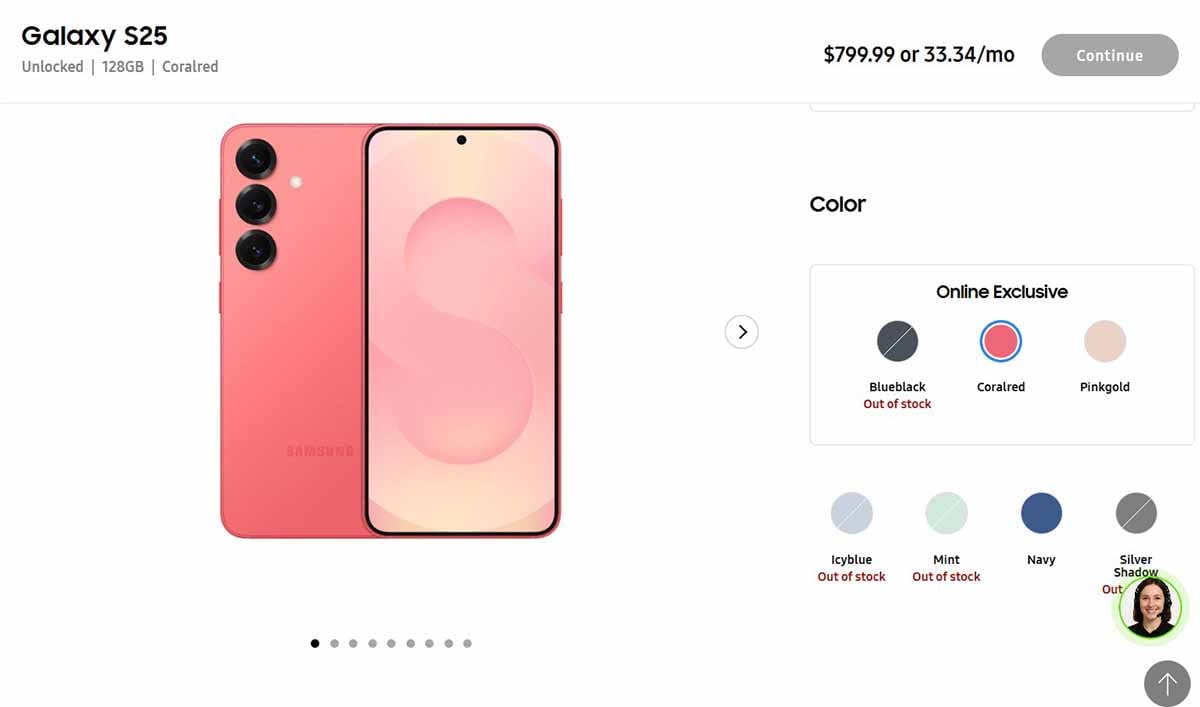 Standard Galaxy S25 Stock