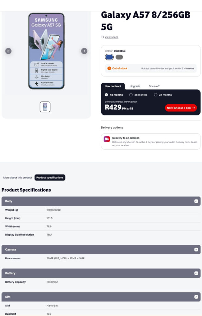 Samsung Galaxy A57 5G 