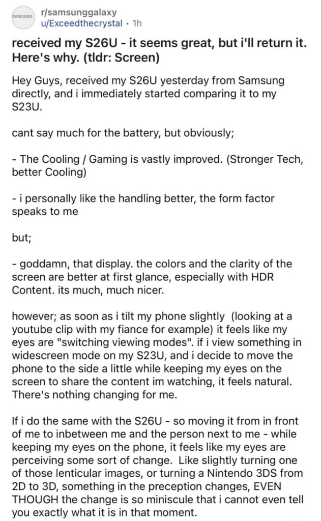 Samsung Galaxy S26 Ultra phone return 