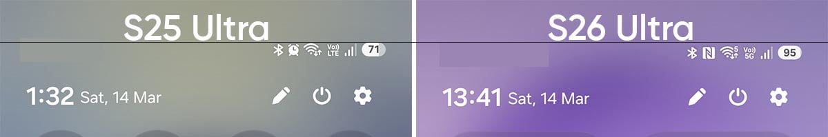 Galaxy S25 and S26 Ultra taskbar margin for One UI 8.5