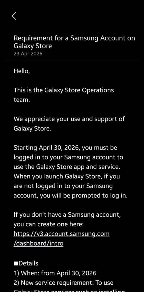 Galaxy Store Samsung Account