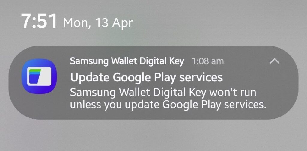 Samsung Wallet Google Play Services
