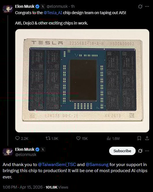 Samsung Tesla AI5 Chip Design