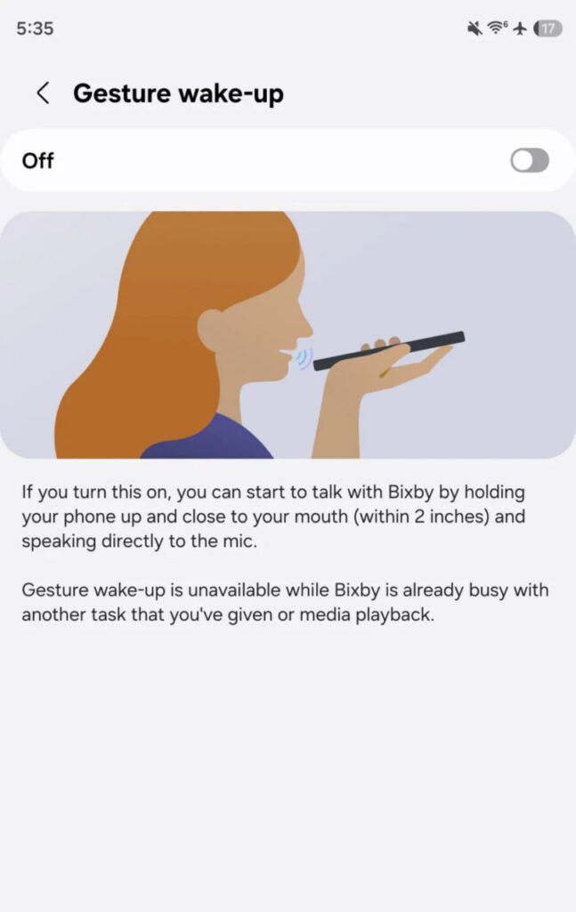 Samsung Bixby Gesture Wake-Up