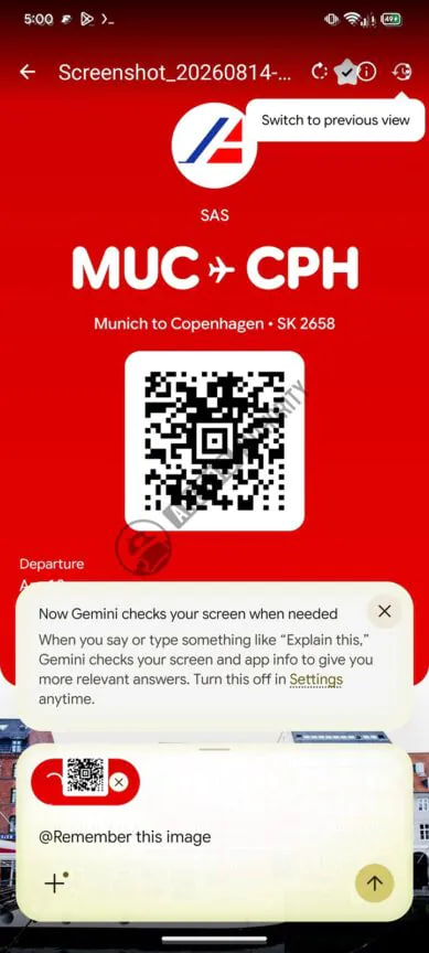 Gemini Remember feature 