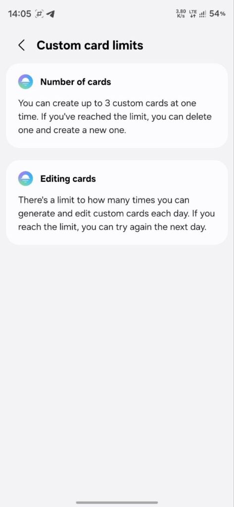 One UI 9 Custom Now Brief Card