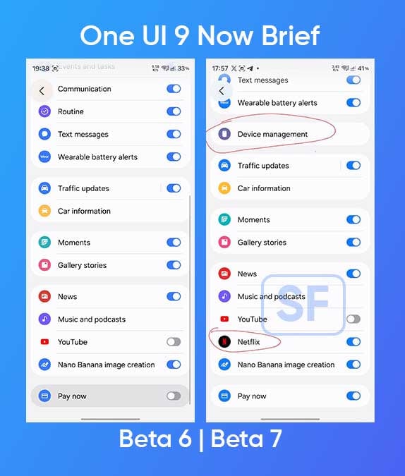 Samsung One UI 9 Now Brief