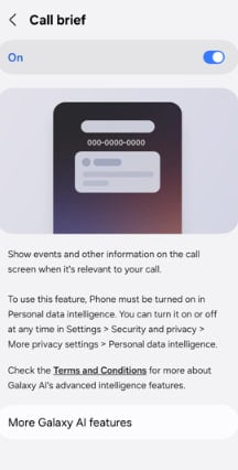 Samsung One UI 9.0 Call Brief